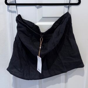 Quince Black Linen Tube Top Size L